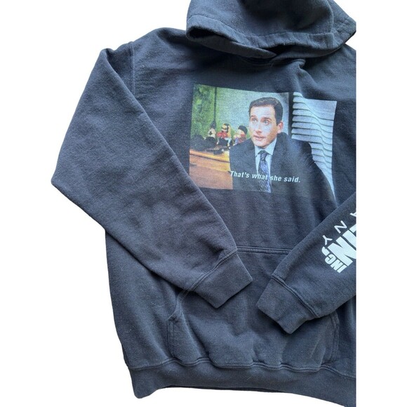 The Office Black Pullover Hoodie "Thats What She Said" Dunder Mifflin Small - Picture 4 of 10